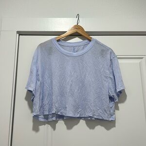 Lululemon light blue cropped tee